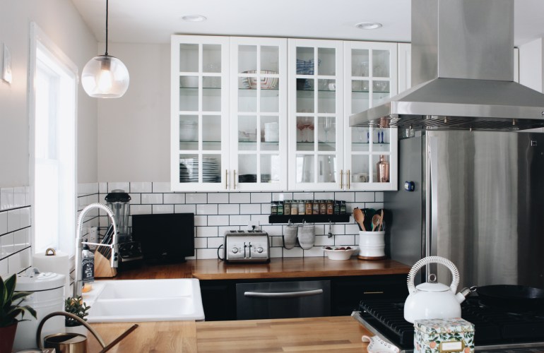 Pendant Light over Sink from Target | DIY Budget Friendly Modern Farmhouse Kitchen Renovation