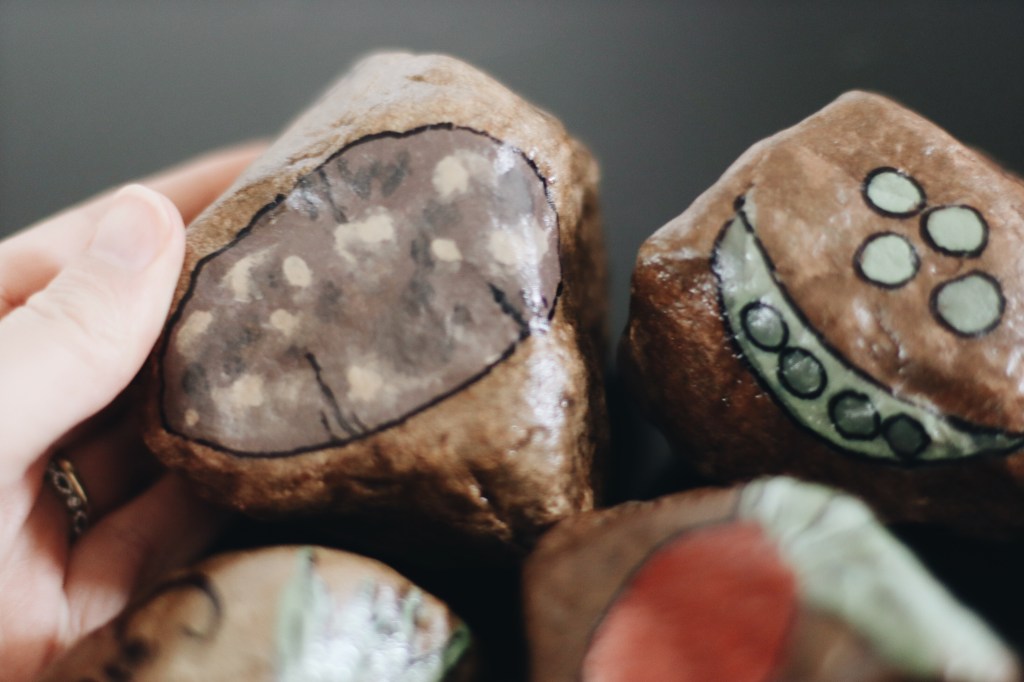 DIY painted rock garden markers
