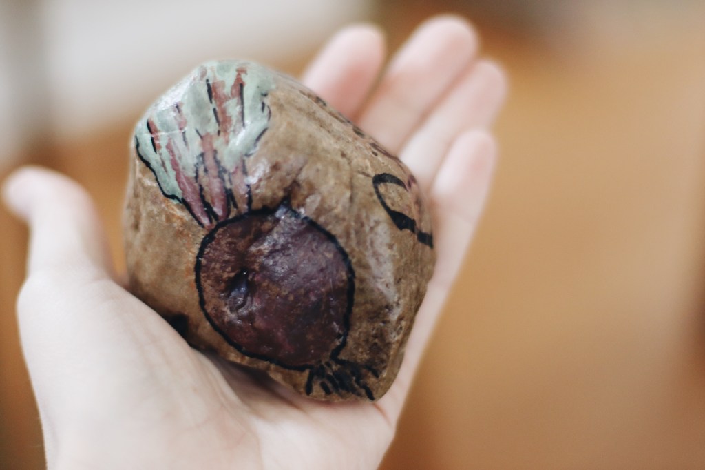 DIY painted rock garden markers