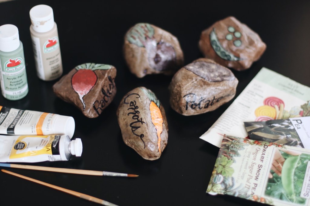 Painted Rocks as Garden Markers. Inexpensive Garden Marker Tutorial