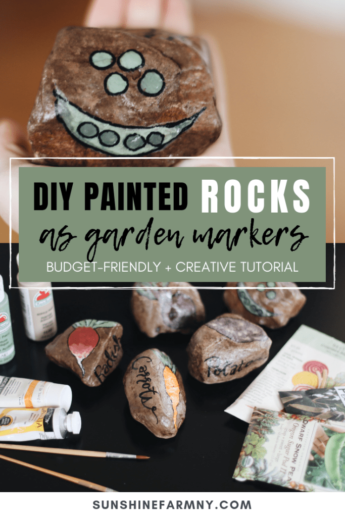 DIY painted rock garden markers