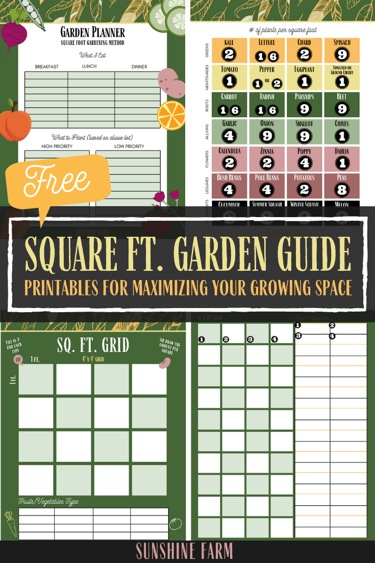 square foot gardening method guide free printables