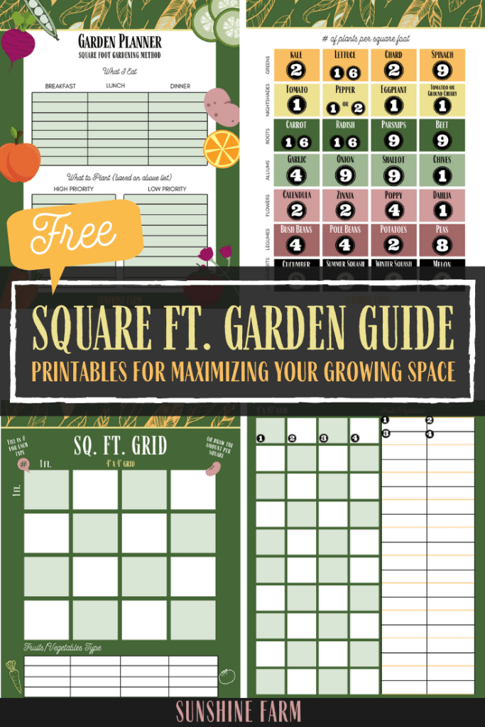 square foot gardening method guide free printables